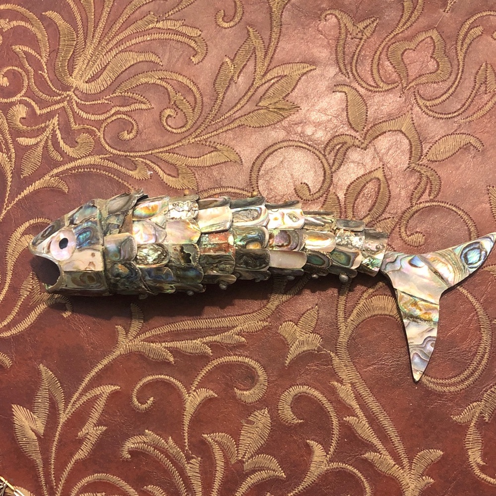 Abalone shell fish bottle opener